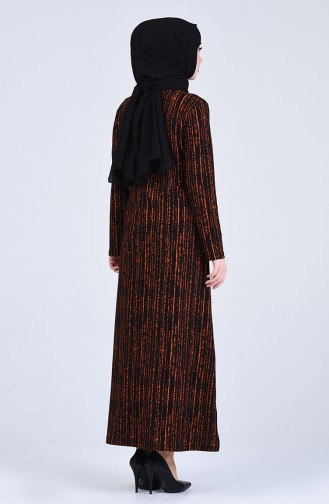 Ziegelrot Hijab Kleider 0221-01