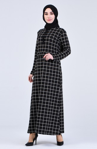 Schwarz Hijab Kleider 0221A-03