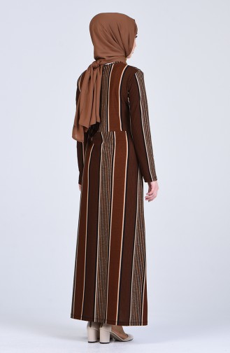 Robe Hijab Couleur Brun 0221D-01
