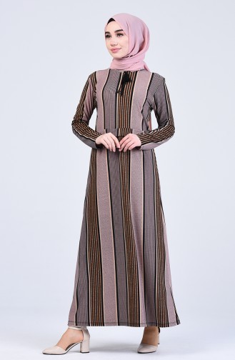Striped Dress 0221d-02 Powder 0221D-02
