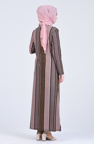 Ziegelrot Hijab Kleider 0221D-02