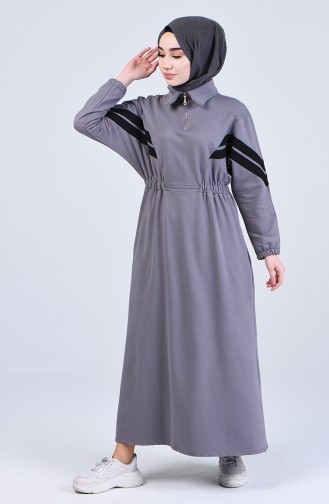 Grau Hijab Kleider 0822-01
