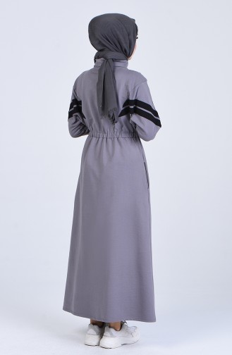 Grau Hijab Kleider 0822-01