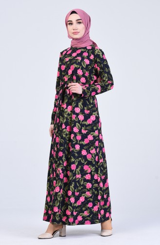 Dunkelblau Hijab Kleider 5708D-03