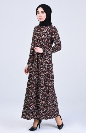 Schwarz Hijab Kleider 5708G-01