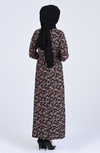 Schwarz Hijab Kleider 5708G-01