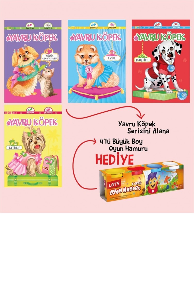 Yavru Kopek 4lu Kitap Seti Lets L8340 4lu Oyun Hamuru Hediyeli Sefamerve