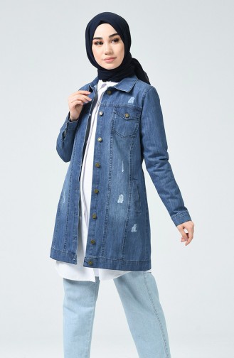 Veste Jean à Boutons 6063-03 Bleu Jean 6063-03