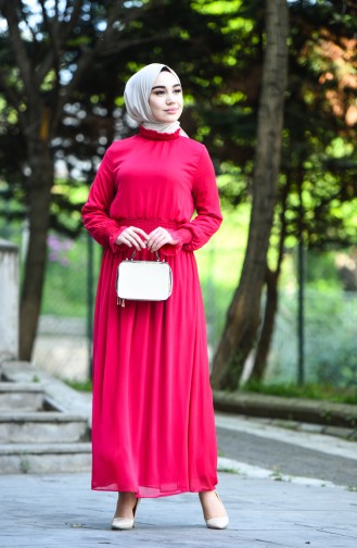 Chiffon Kleid 8154-06 Fuchsia 8154-06