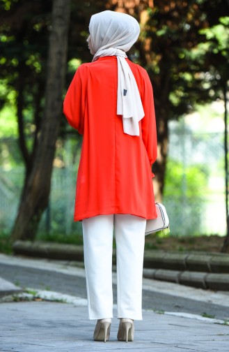 Gipeli Abiye Tunik 8153-02 Nar Çiçeği