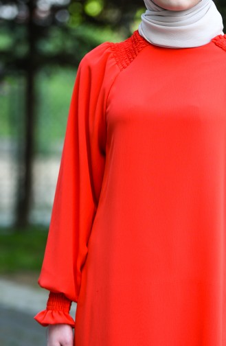 Gipeli Abiye Tunik 8153-02 Nar Çiçeği