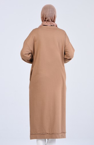 Milk Coffee Hijab Dress 0855-02