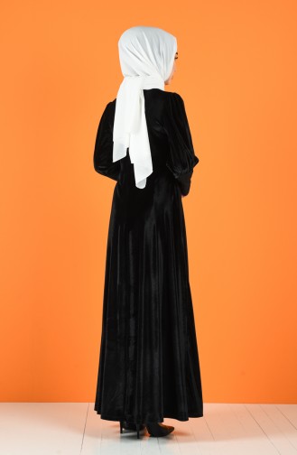 Schwarz Hijab Kleider 60125-01