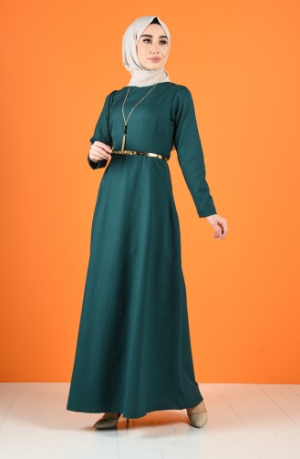 Robe Hijab Vert emeraude 6460-02