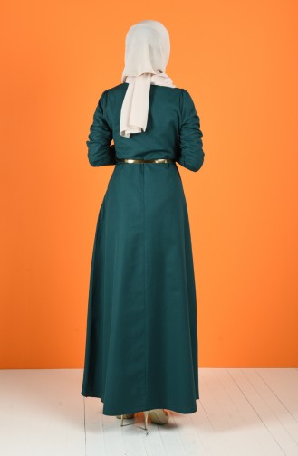 Smaragdgrün Hijab Kleider 6460-02