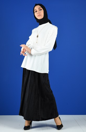 Ecru Overhemdblouse 0845-08