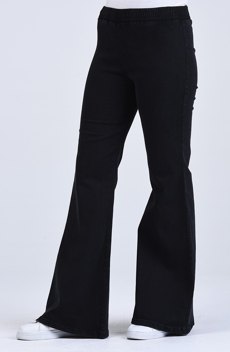 İspanyol Paça Kot Pantolon 3197PNT-01 Siyah