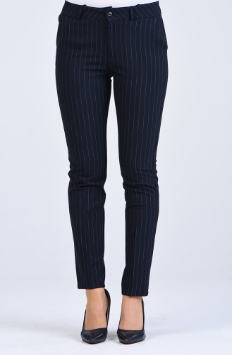 Striped Classic Trousers 3001-03 Navy Blue 3001-03