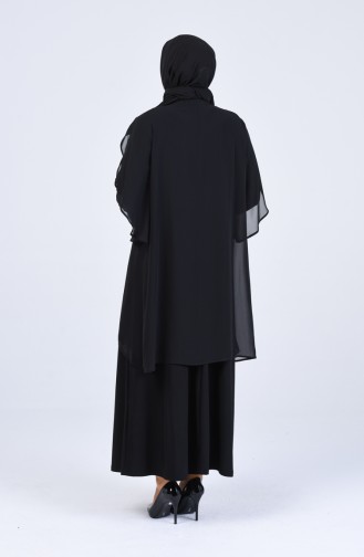 Schwarz Hijab-Abendkleider 7803-04