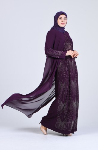 Zwetschge Hijab-Abendkleider 1015-01
