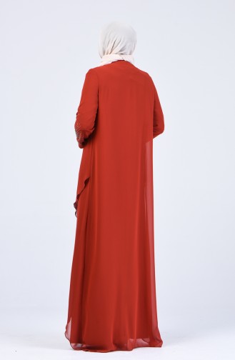 Plus Size Stone Printed Evening Dress 1015-02 Tile 1015-02