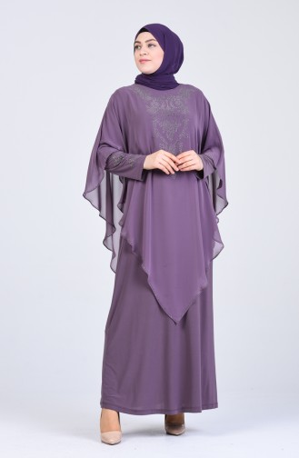 Lilac İslamitische Avondjurk 1019-02
