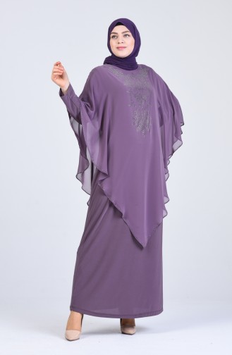 Lilac İslamitische Avondjurk 1019-02