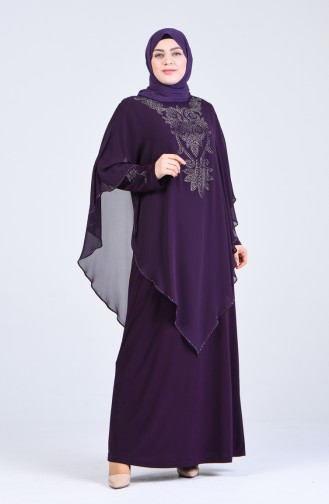 Zwetschge Hijab-Abendkleider 1019-03