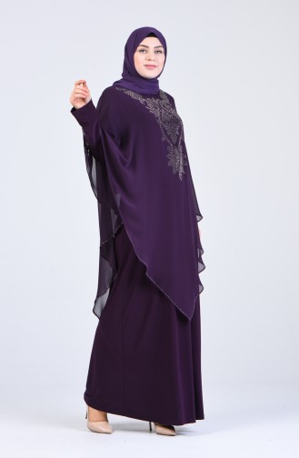 Zwetschge Hijab-Abendkleider 1019-03