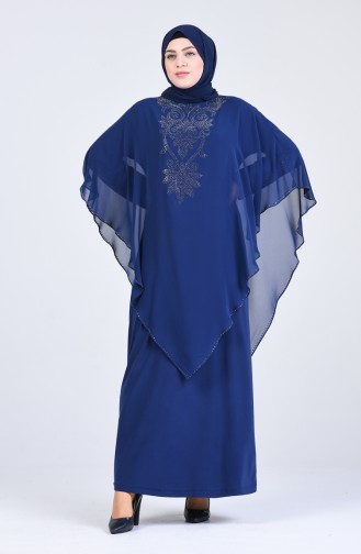 Indigo Hijab-Abendkleider 1019-04