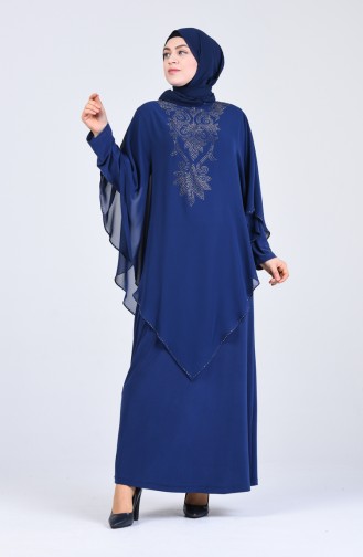 Indigo Hijab-Abendkleider 1019-04