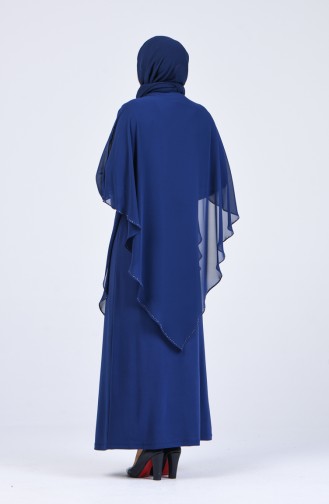 Indigo Hijab-Abendkleider 1019-04