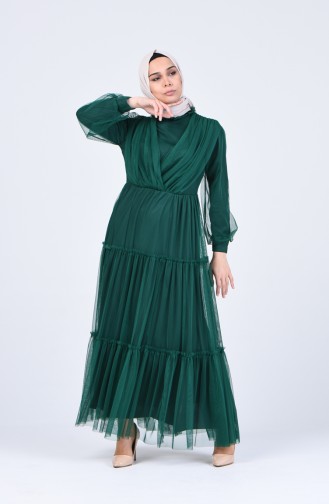 Habillé Hijab Vert emeraude 3052-01