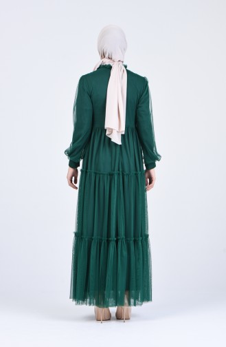 Smaragdgrün Hijab-Abendkleider 3052-01