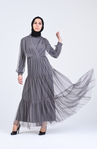 Habillé Hijab Gris 3052-04