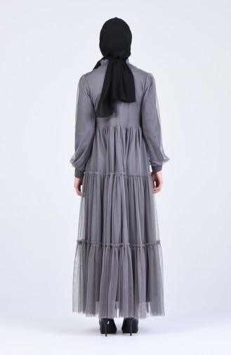 Habillé Hijab Gris 3052-04