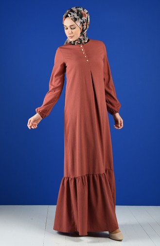 Robe Hijab Rose Pâle Foncé 1394-06