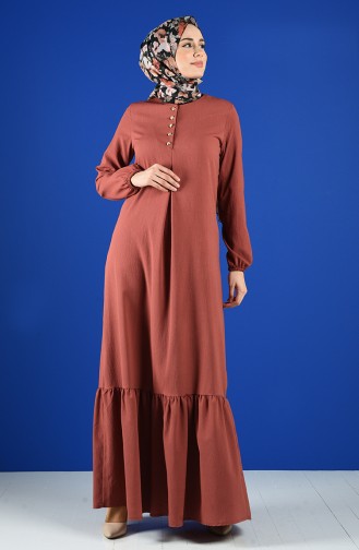 Robe Hijab Rose Pâle Foncé 1394-06