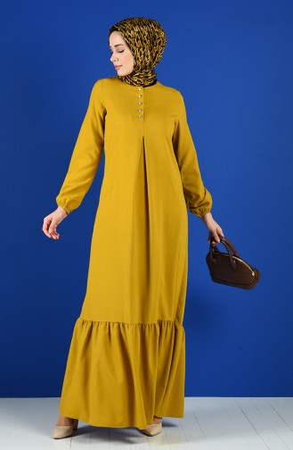 Pleated Dress 1394-07 Mustard 1394-07