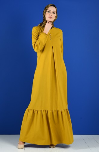 Pleated Dress 1394-07 Mustard 1394-07