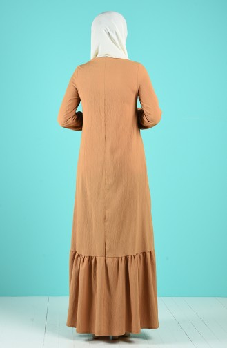 فستان بيج داكن مائل الى الوردي 1394-12