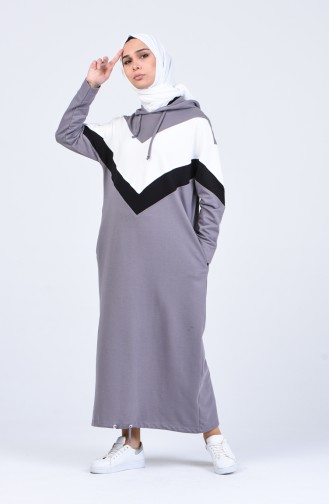 Gray Hijab Dress 0854-01