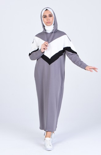 Gray Hijab Dress 0854-01