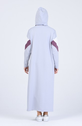 Hellgrau Hijab Kleider 0854-02