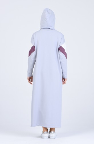 Light Gray İslamitische Jurk 0854-02