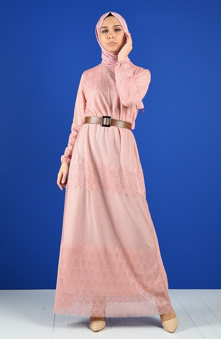Lace Belt Dress 805705 Dried Rose 805705 Sefamerve