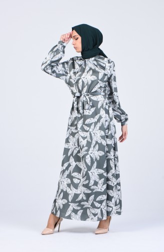 Khaki Hijab Kleider 0052-03