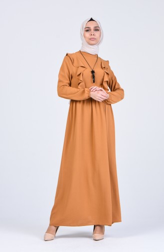 Karamel Hijab Kleider 2202-01