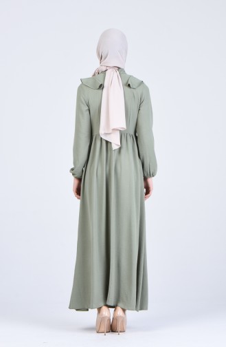 Unreife Mandelgrün Hijab Kleider 2202-02
