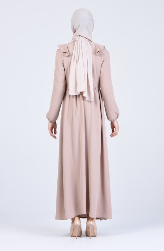 Beige Hijab Kleider 2202-04